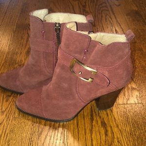 Donald J Pliner burgundy suede Santo bootie with buckle  size 7.5